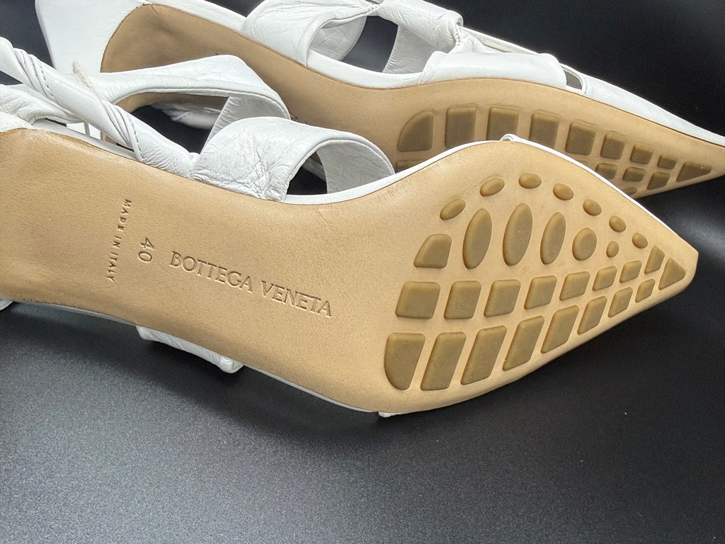 Bottega Veneta The Point Slingback Sandals in White Size 40 - Brand New