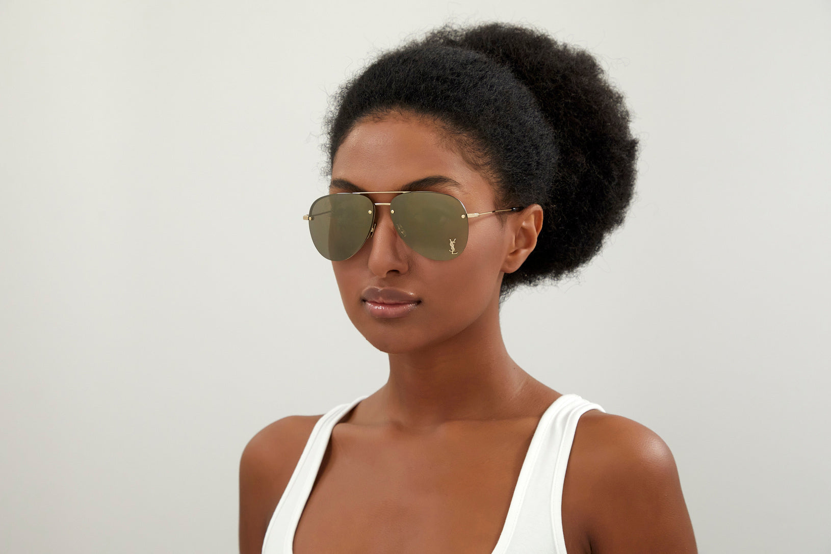 Saint Laurent Classic Logo Aviator Sunglasses (11M 004) *Brand New*