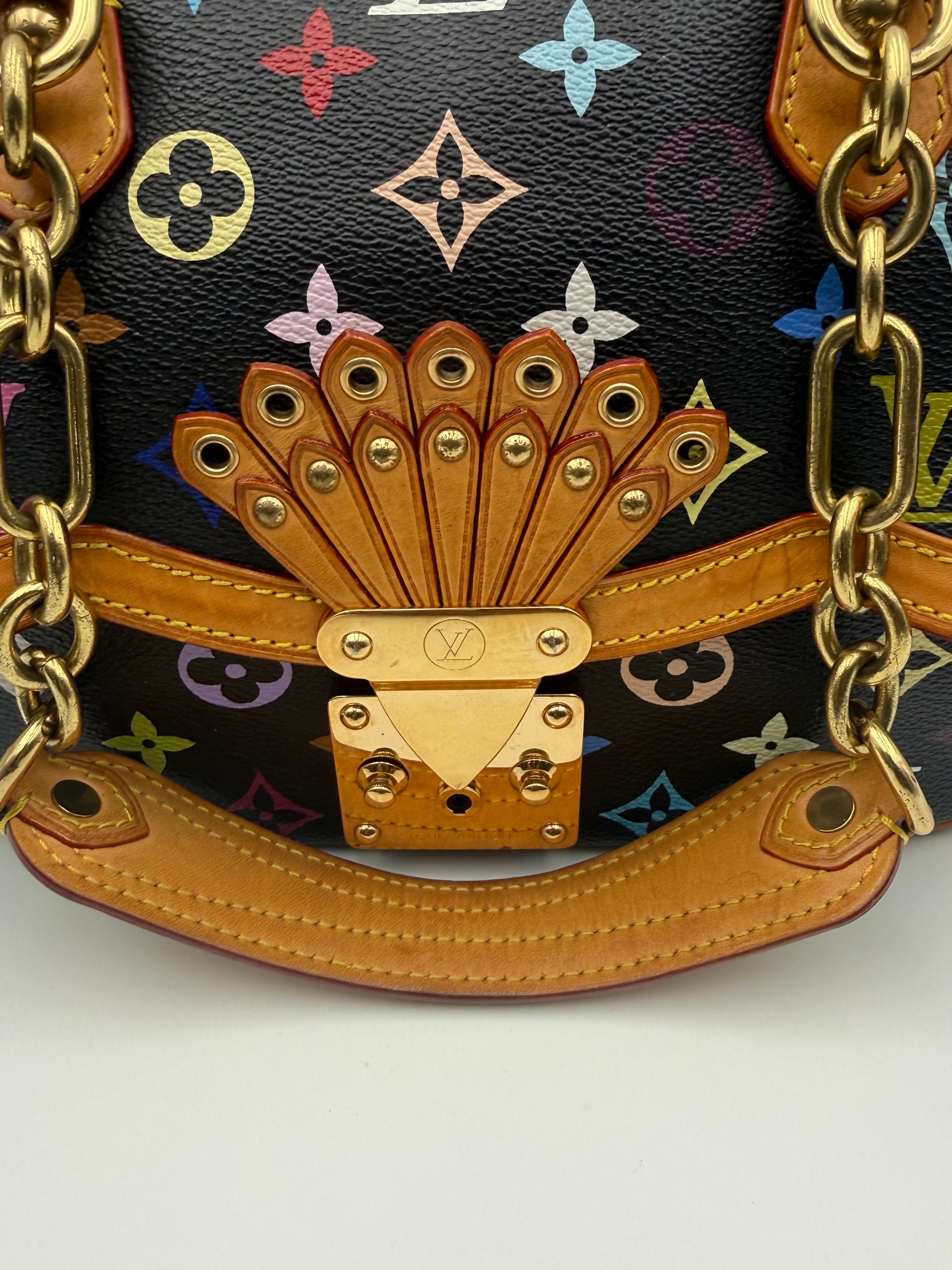 Rare Vintage Louis Vuitton Gracie MM Murakami Bag Black Multicolor Monogram