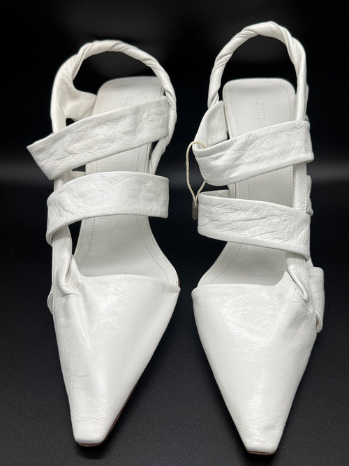 Bottega Veneta The Point Slingback Sandals in White Size 40 - Brand New