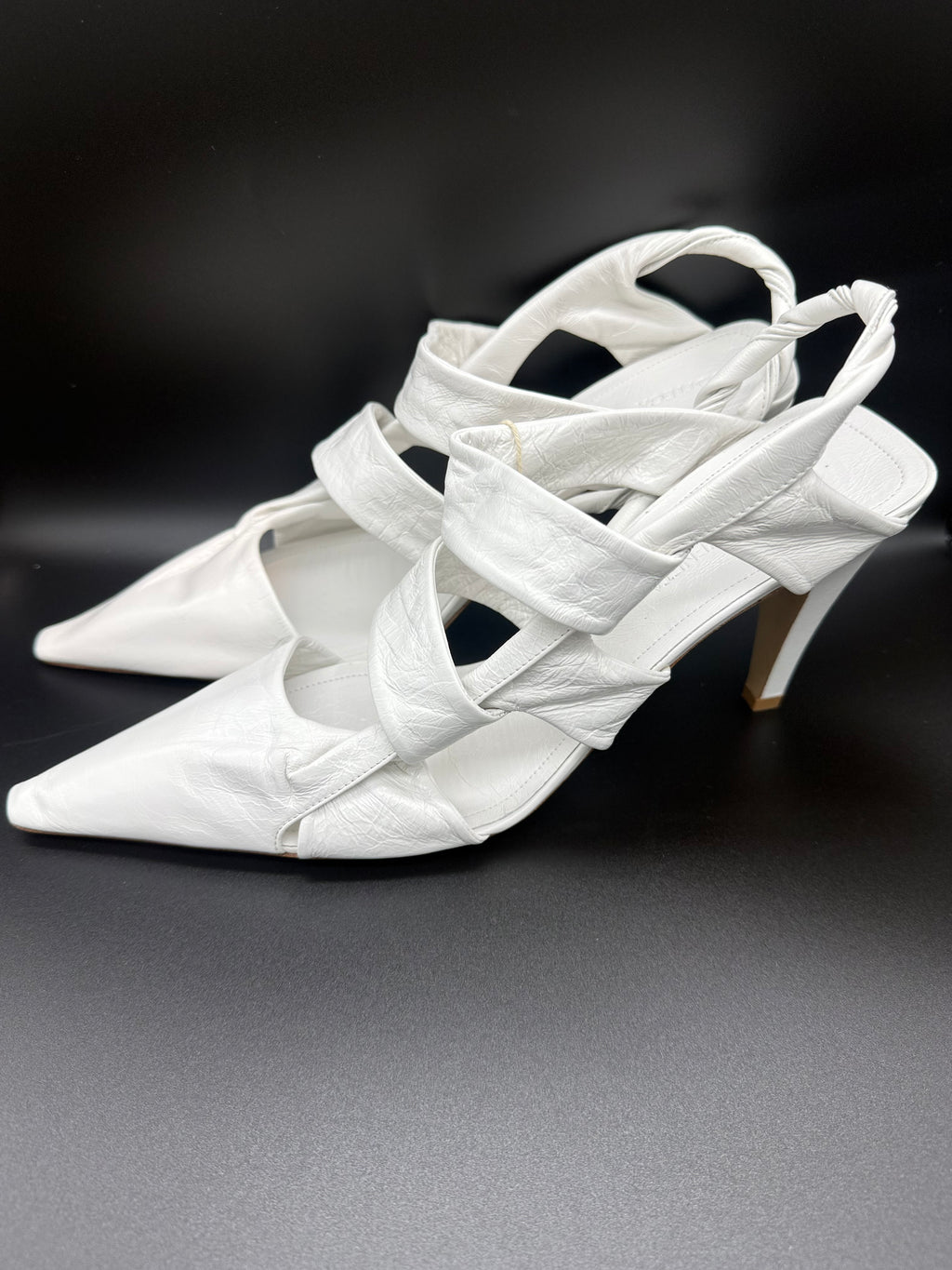 Bottega Veneta The Point Slingback Sandals in White Size 40 - Brand New