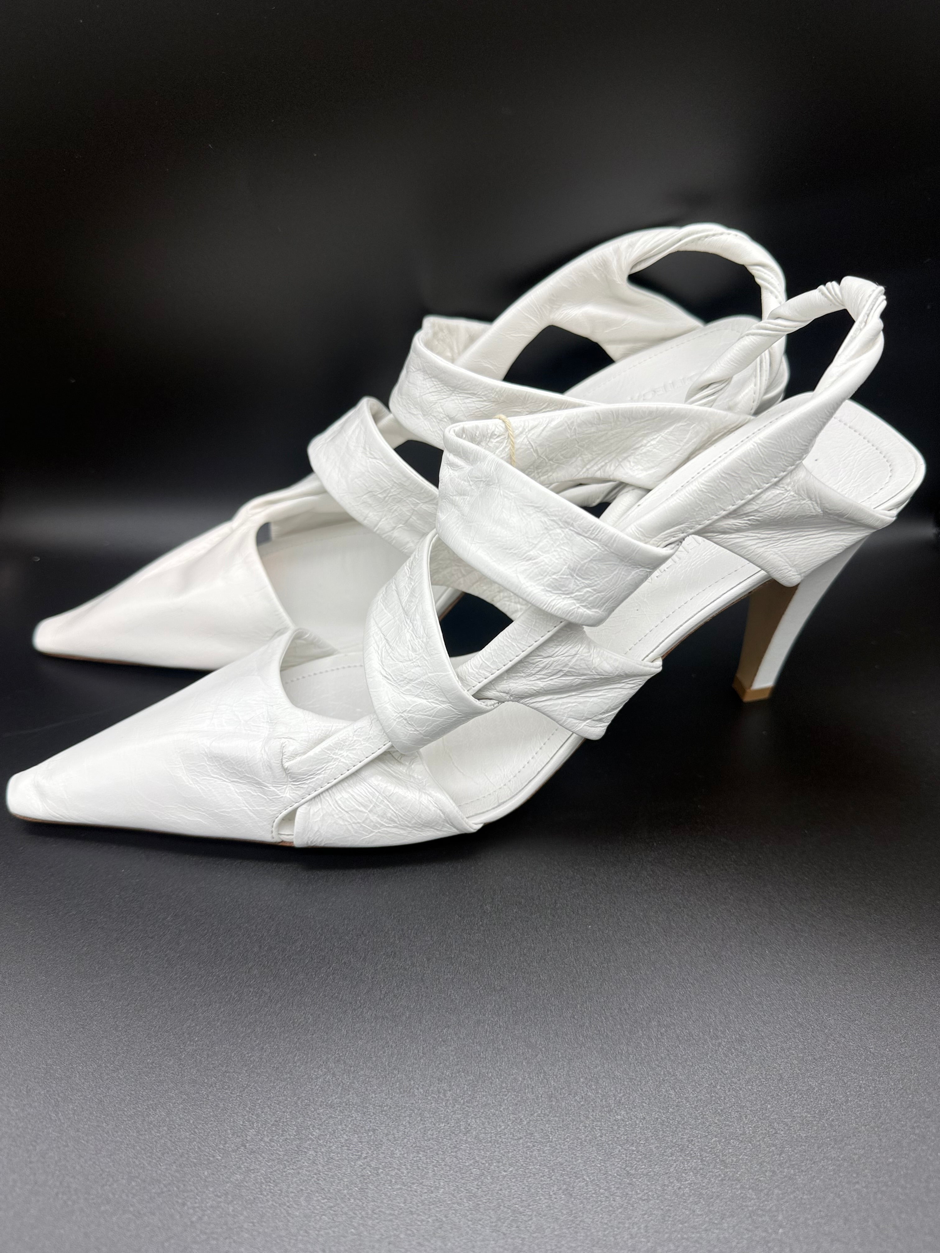 Bottega Veneta The Point Slingback Sandals in White Size 40 - Brand New