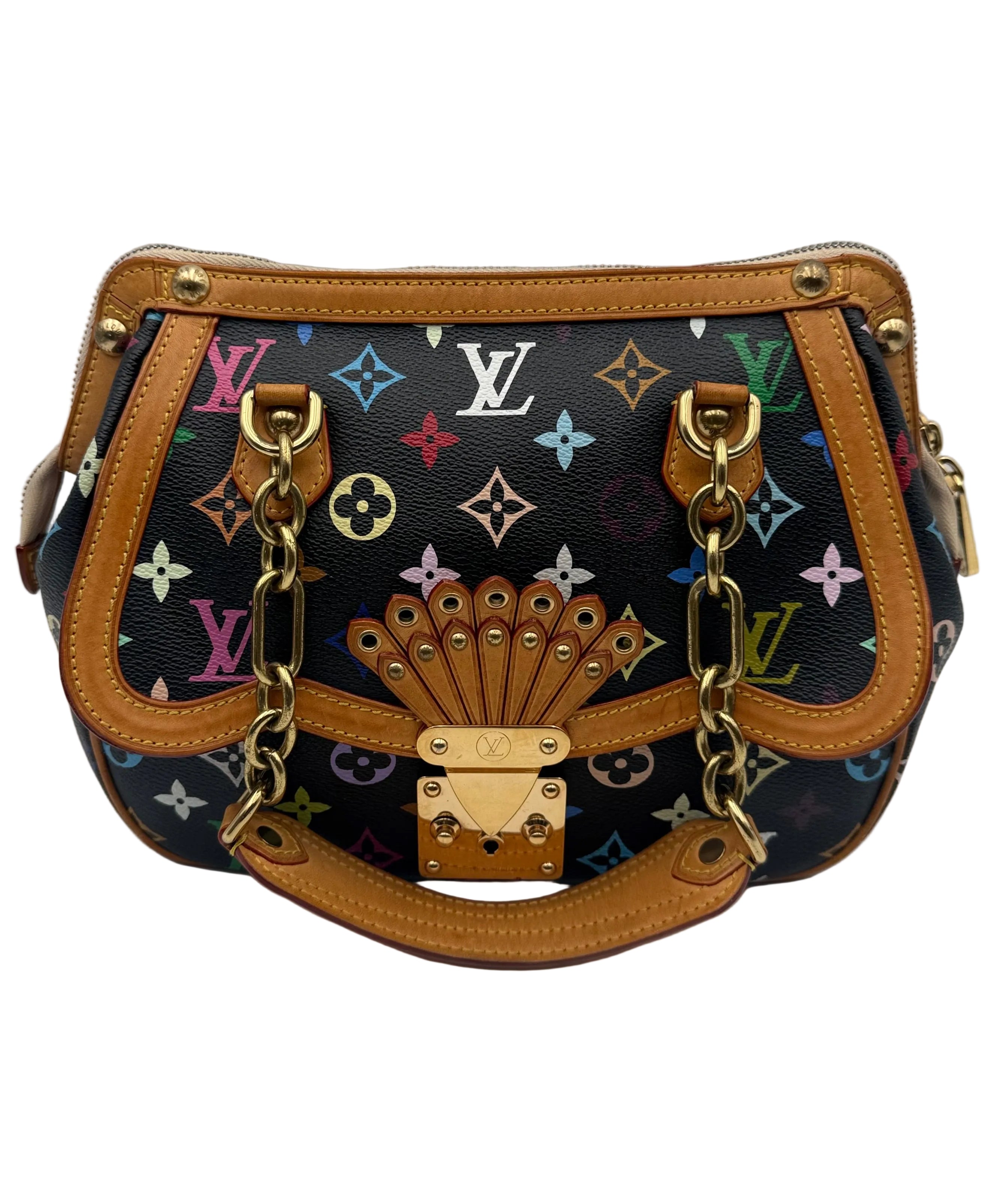 Rare Vintage Louis Vuitton Gracie MM Murakami Bag Black Multicolor Monogram