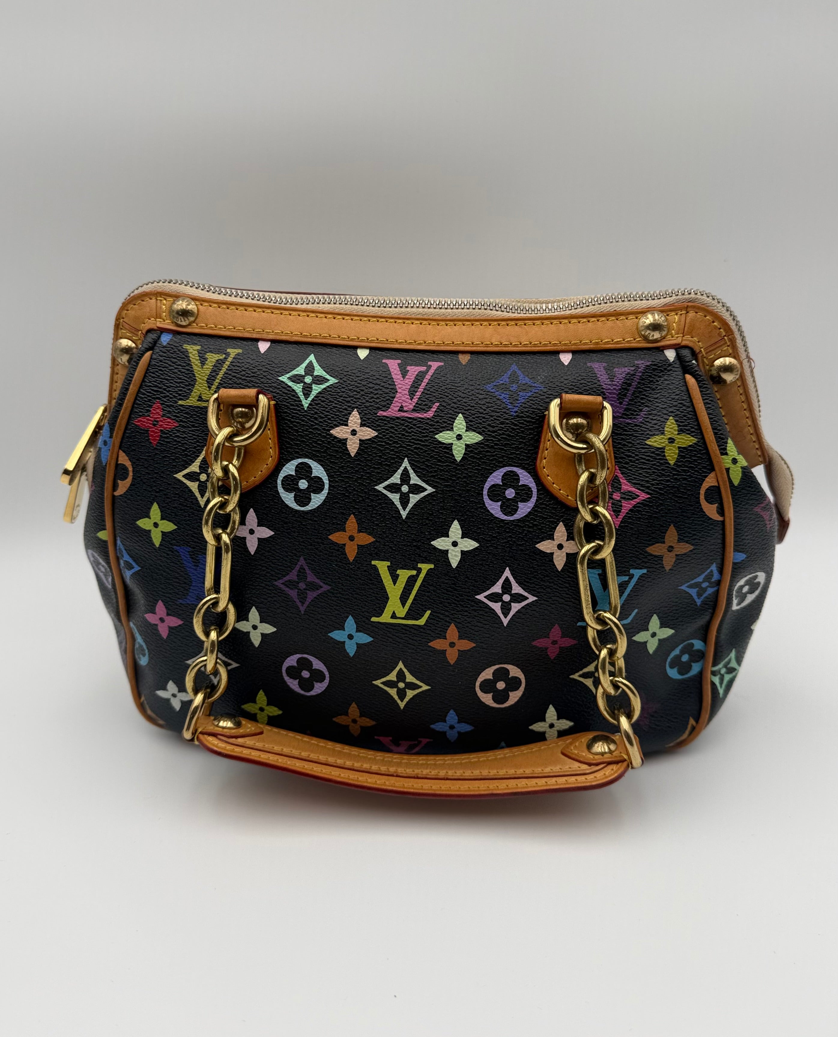 Rare Vintage Louis Vuitton Gracie MM Murakami Bag Black Multicolor Monogram