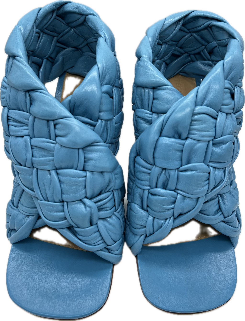 Bottega Veneta Shiny Nappa Intrecciato The Board Sandals Sky Blue (EU 39.5/US 9.5) *Brand New*