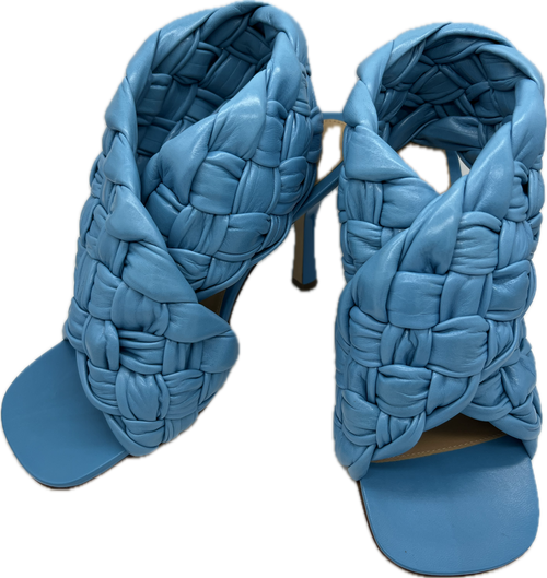 Bottega Veneta Shiny Nappa Intrecciato The Board Sandals Sky Blue (EU 39.5/US 9.5) *Brand New*