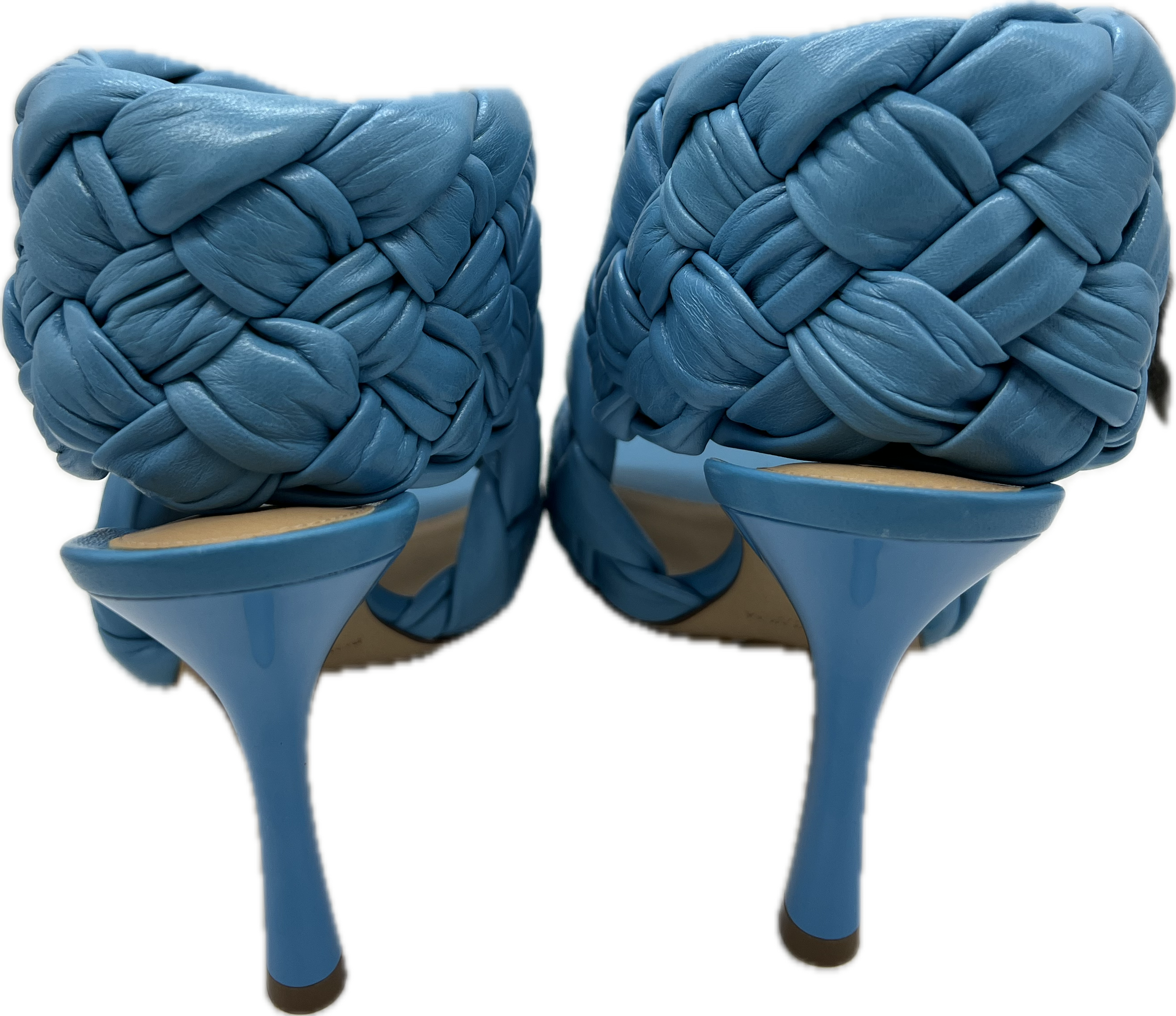 Bottega Veneta Shiny Nappa Intrecciato The Board Sandals Sky Blue (EU 39.5/US 9.5) *Brand New*