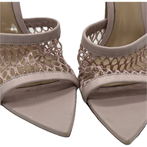 Gianvito Rossi Alisia Mesh & Leather in Mules Rosa Pink - Size 39.5 *Brand New*