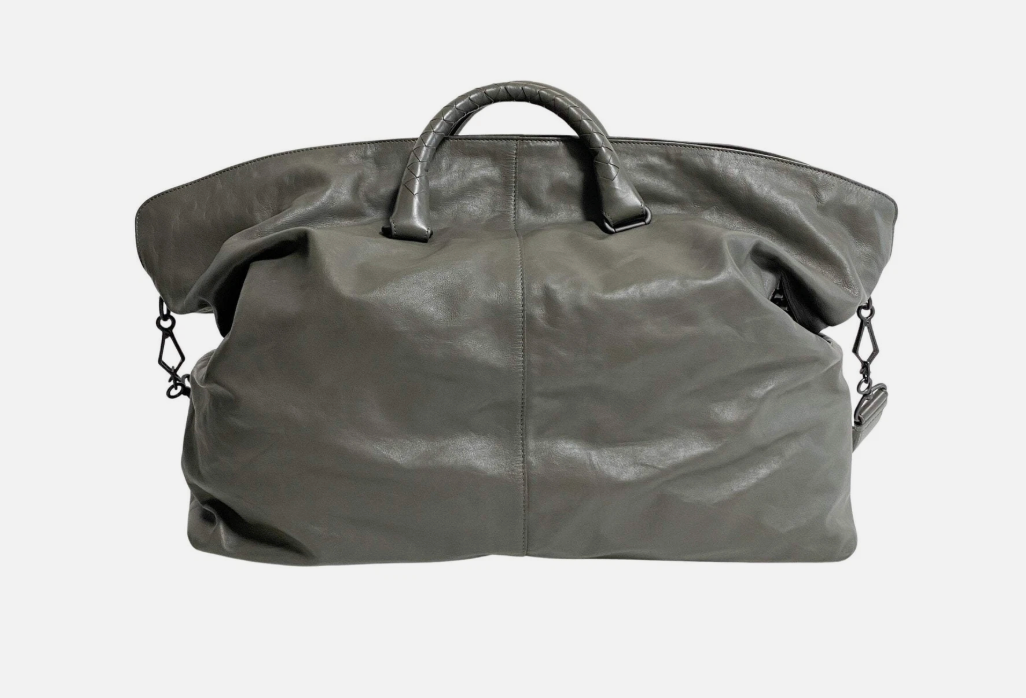 BOTTEGA VENETA Intrecciato Grey Boston Bag *Vintage*