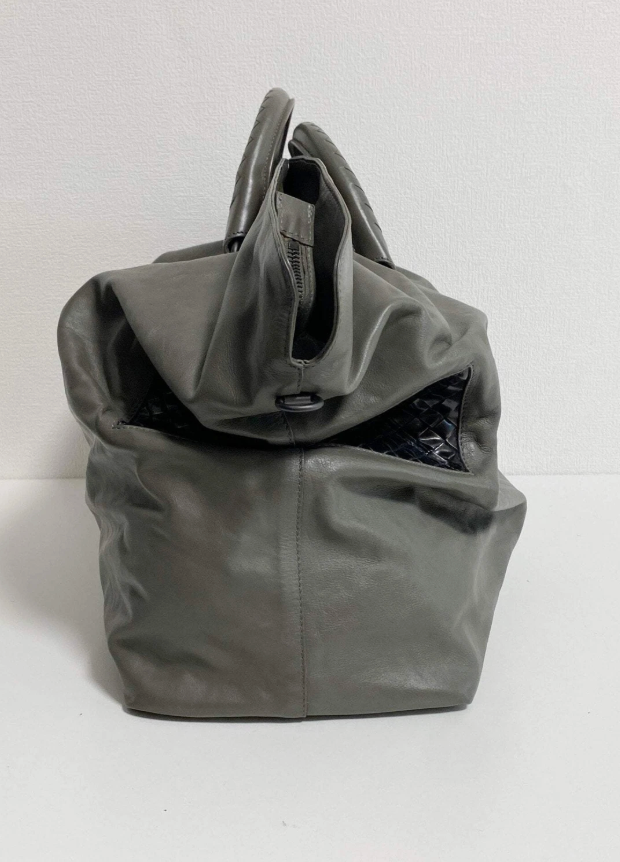 BOTTEGA VENETA Intrecciato Grey Boston Bag *Vintage*