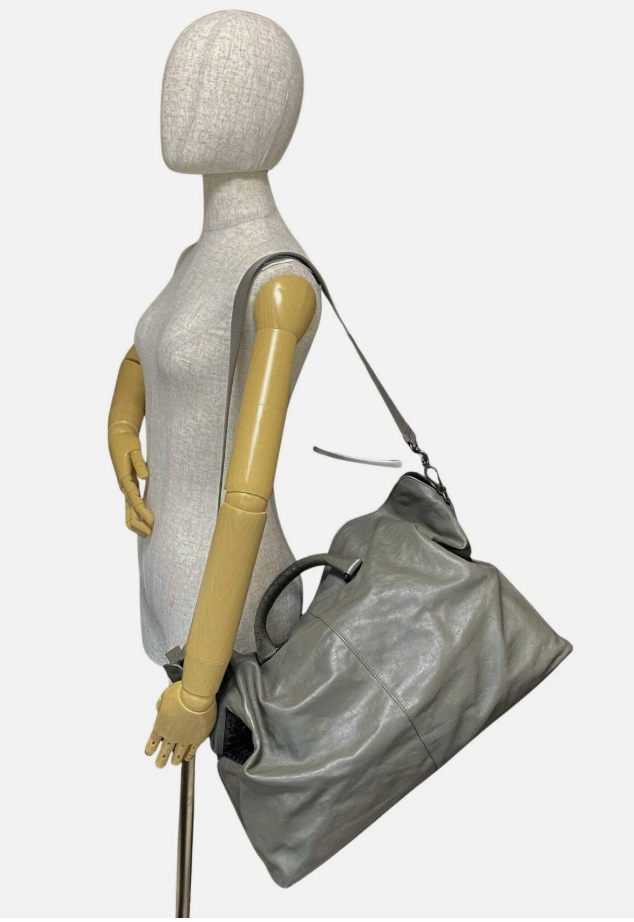 BOTTEGA VENETA Intrecciato Grey Boston Bag *Vintage*