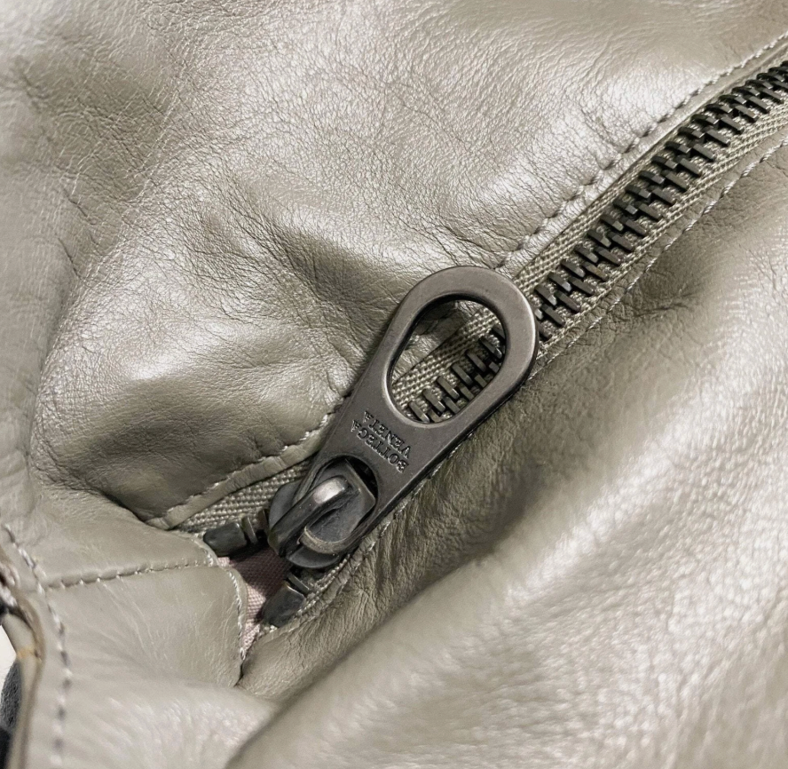 BOTTEGA VENETA Intrecciato Grey Boston Bag *Vintage*