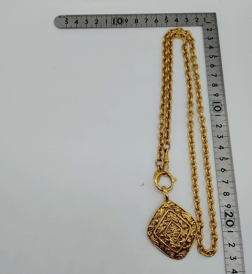 Chanel Ornate Gold Pendant Necklace *Vintage*