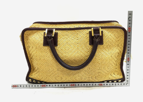 LOEWE Straw Amazona Beige and Brown Handbag *Vintage*