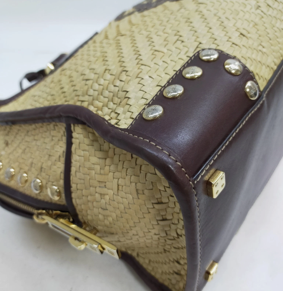 LOEWE Straw Amazona Beige and Brown Handbag *Vintage*