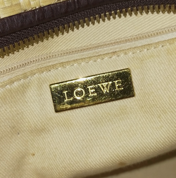 LOEWE Straw Amazona Beige and Brown Handbag *Vintage*