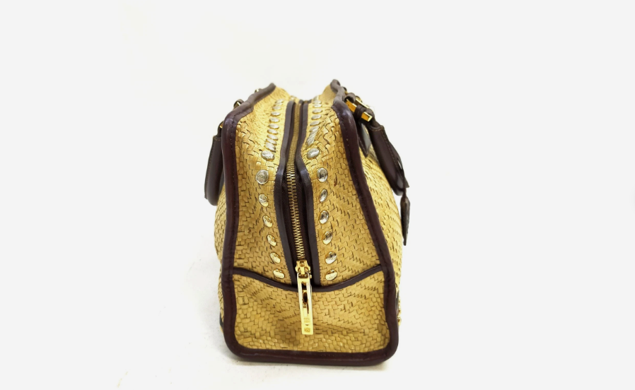 LOEWE Straw Amazona Beige and Brown Handbag *Vintage*