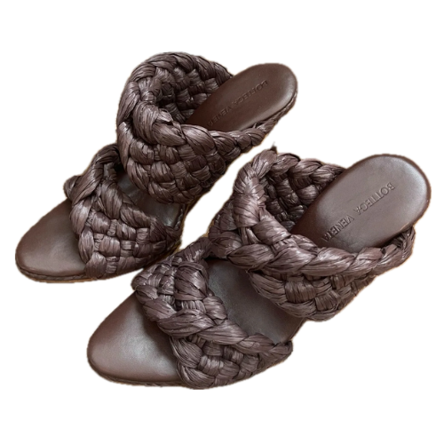 Bottega Veneta Curve Leather Raffia Sandal - Size 38 *Brand New*