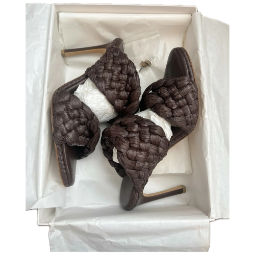 Bottega Veneta Curve Leather Raffia Sandal - Size 38 *Brand New*