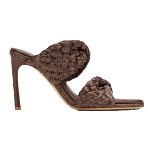 Bottega Veneta Curve Leather Raffia Sandal - Size 38 *Brand New*