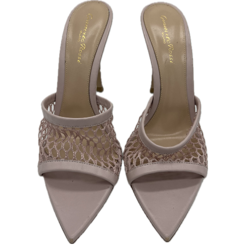 Gianvito Rossi Alisia Mesh & Leather in Mules Rosa Pink - Size 39.5 *Brand New*