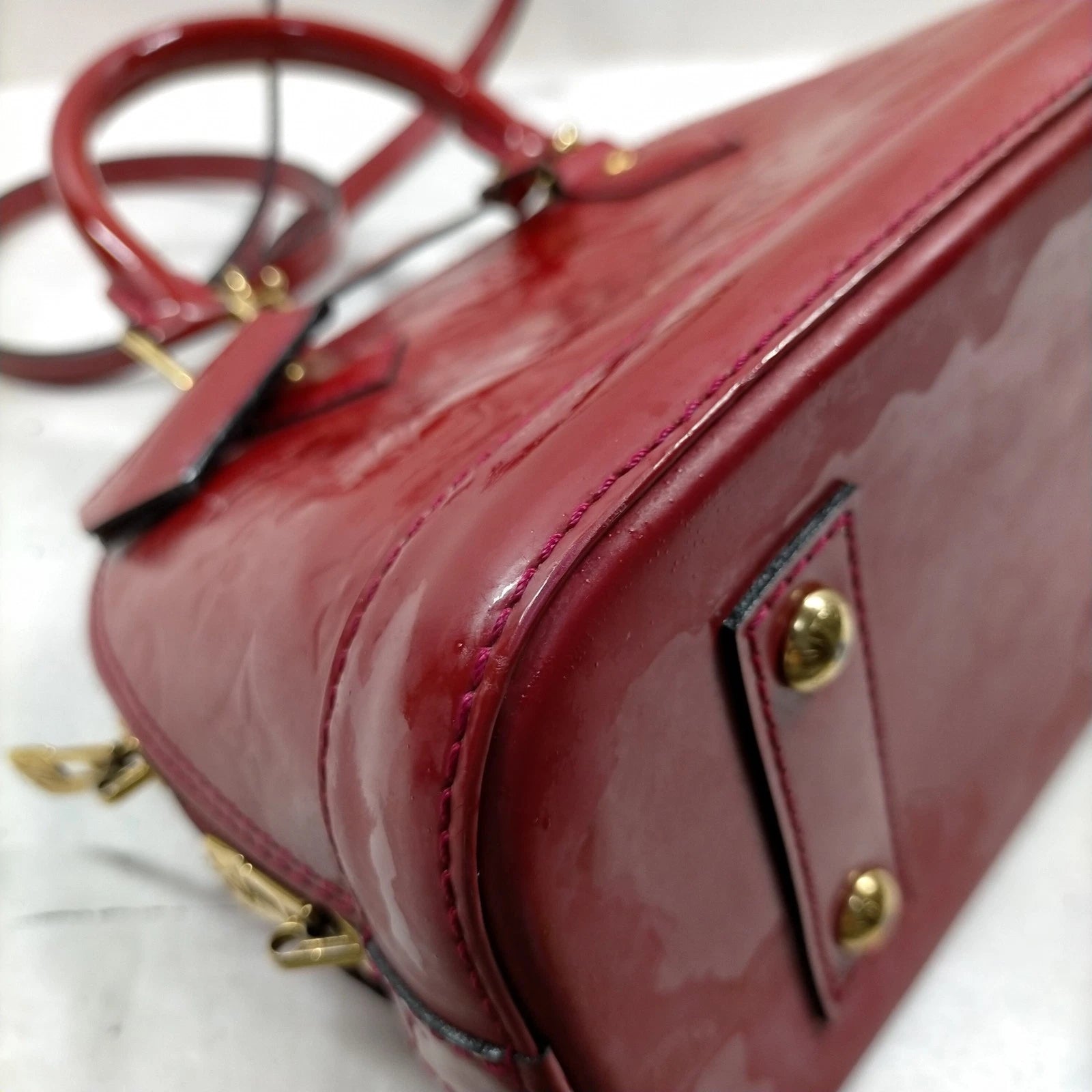 Louis Vuitton Alma BB Bag in Red Vernis