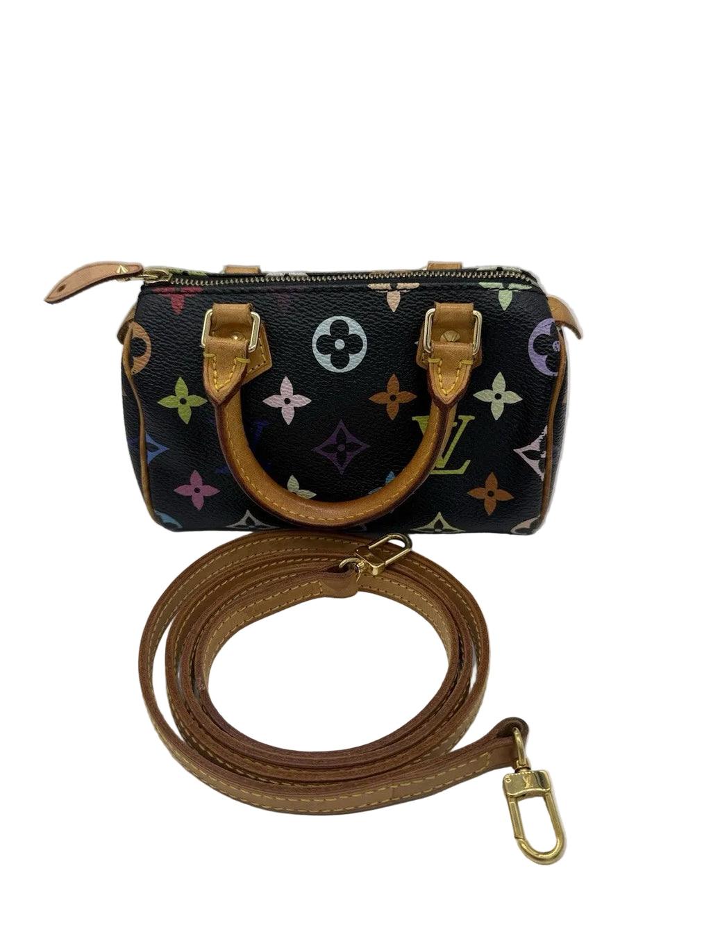 Louis Vuitton Murakami Multicolor Mini Speedy Black M92644 *Vintage*