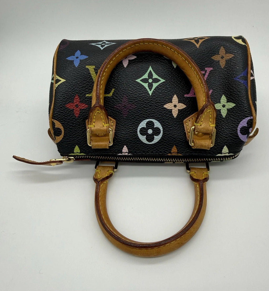 Louis Vuitton Murakami Multicolor Mini Speedy Black M92644 *Vintage*