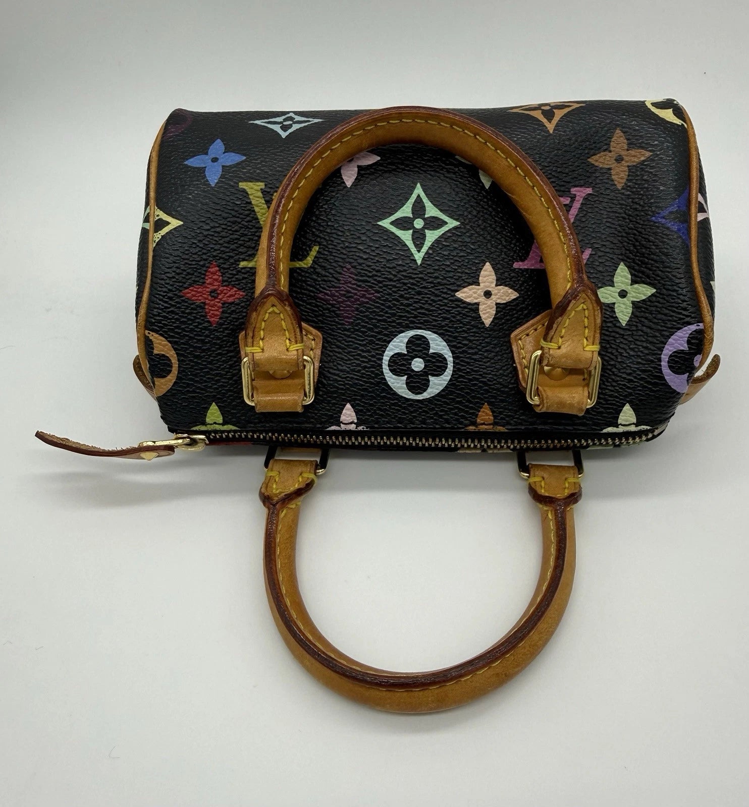 Louis Vuitton Murakami Multicolor Mini Speedy Black M92644 *Vintage*